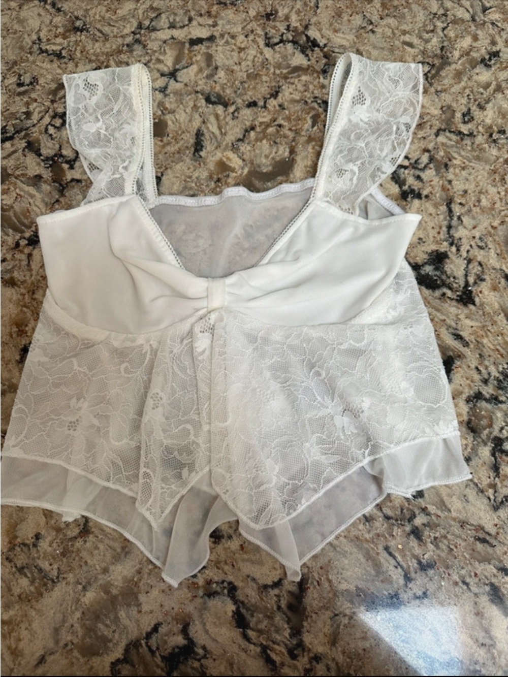 White Lace Bow-Front Women's Camisole